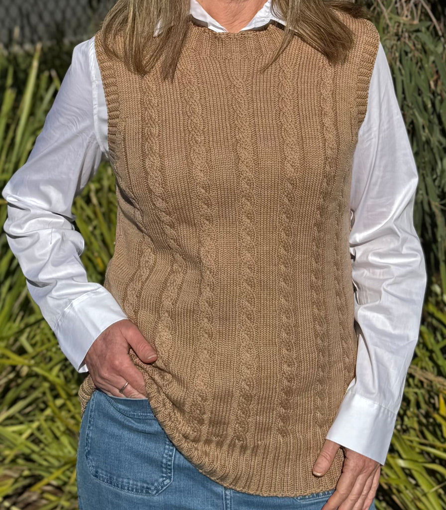 100% Pure Merino Cable Knit Vest