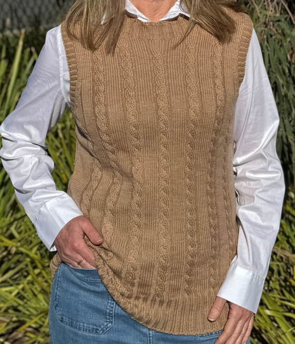 100% Pure Merino Cable Knit Vest