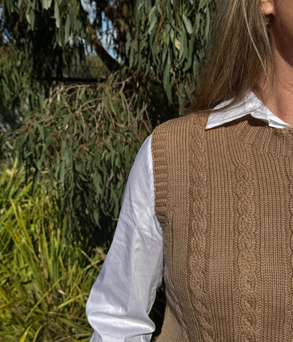 100% Pure Merino Cable Knit Vest