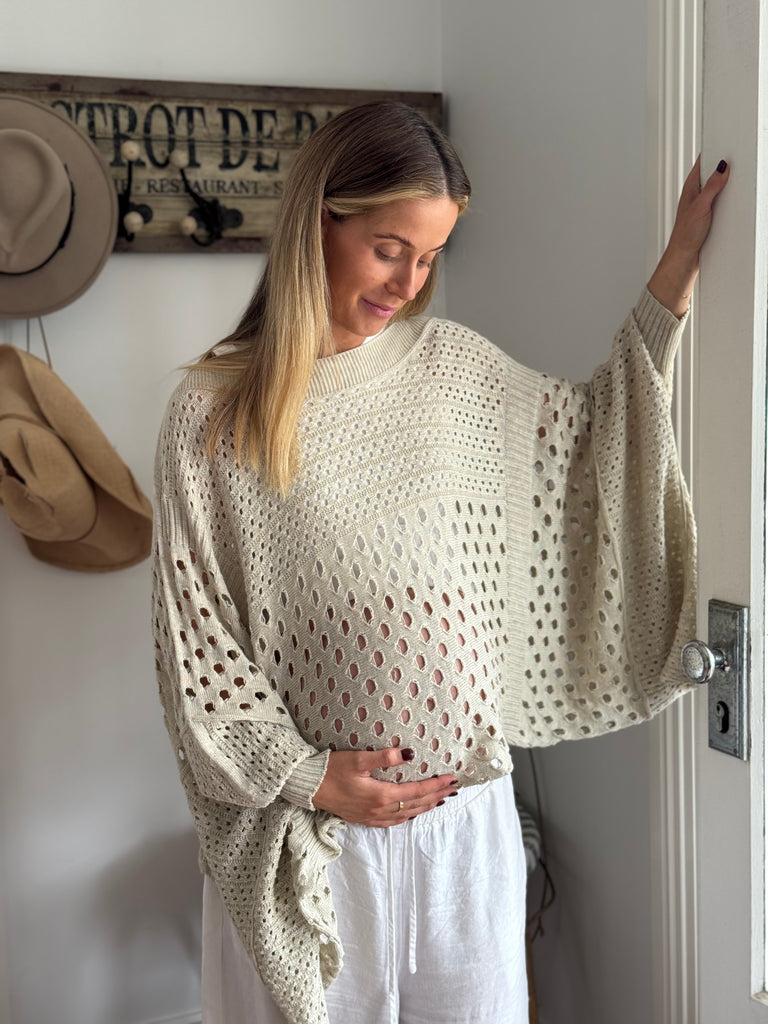 100% Organic Cotton Lace Boxy Maternity Top
