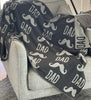 At The Knit Studio we knit our personalised baby blankets in 100% Organic Cotton. Dad’s Cot sized blanket Charcoal and Pale Grey. Perfect for cuddles on the couch. There are 25 colours and 7 fonts plus over 50 graphic symbols to choose from. Sustainably, each blanket is individually knitted to order. This custom blanket is personalized with the name of your choice. Australian Made and owned, we provide free shipping worldwide. Design your own named blanket.