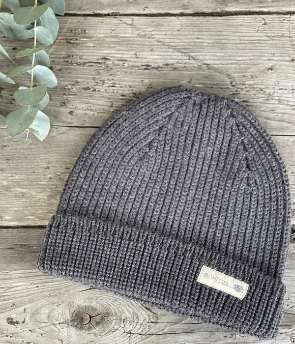 Mens Ribbed Merino Beanie