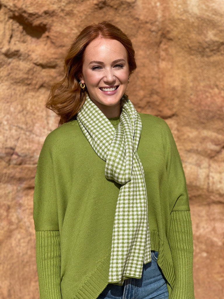 Gingham Scarf 100% Pure Merino Wool