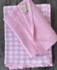 GIFT PACK -  Fine Knit Gingham Cot Blanket + Block colour Swaddle