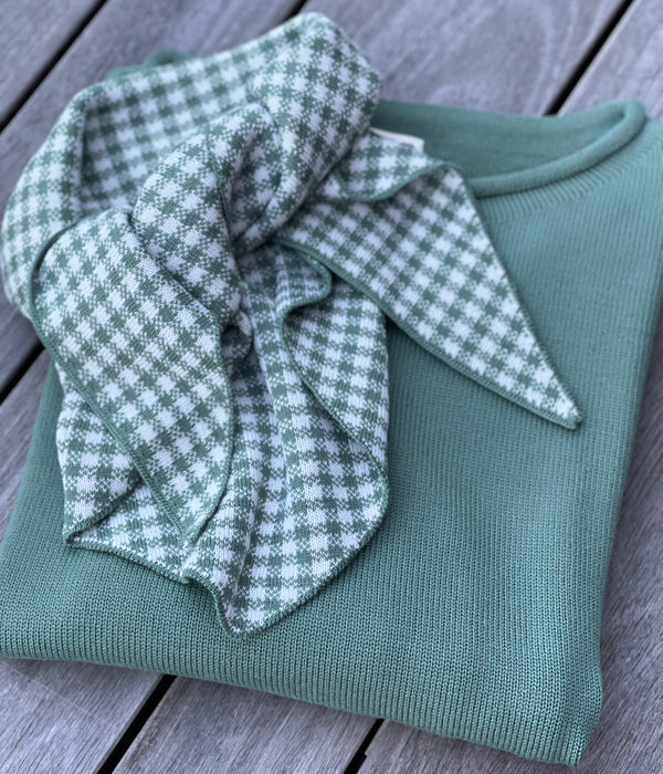 Gingham Neckerchief - 100% Pure Merino Wool
