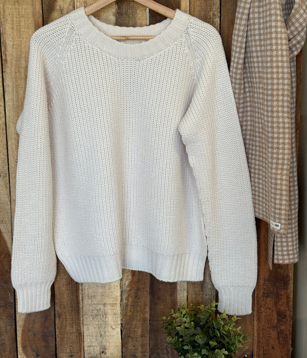 100% Pure Merino Chunky Ribbed Crew Knit