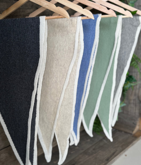 100% Pure Cashmere Jersey Pointed Scarf
