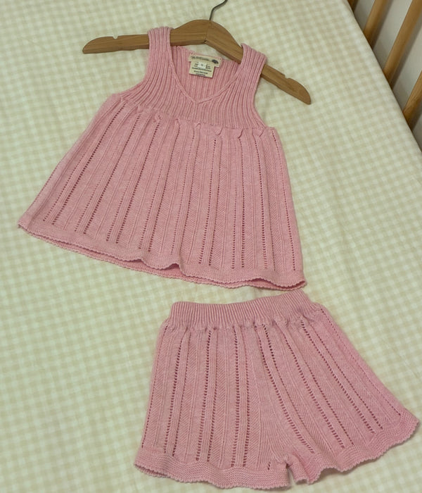 Lace Dress & Shorts Two Piece Set - 100% Cotton