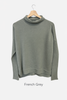 Merino Wool Knitted Jumper in French Grey colour with funnel neck