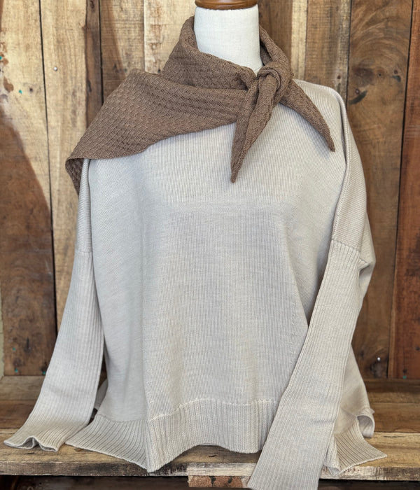 Basketweave Neckerchief - 100% Extra Fine Merino Wool