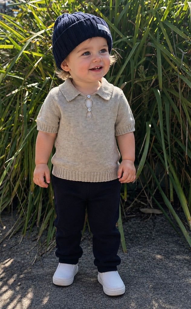 Baby Knit Polo & Pants Set - Mix & Match Colours