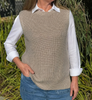 Fawn coloured Chunky Ribbed Merino Wool Vest
