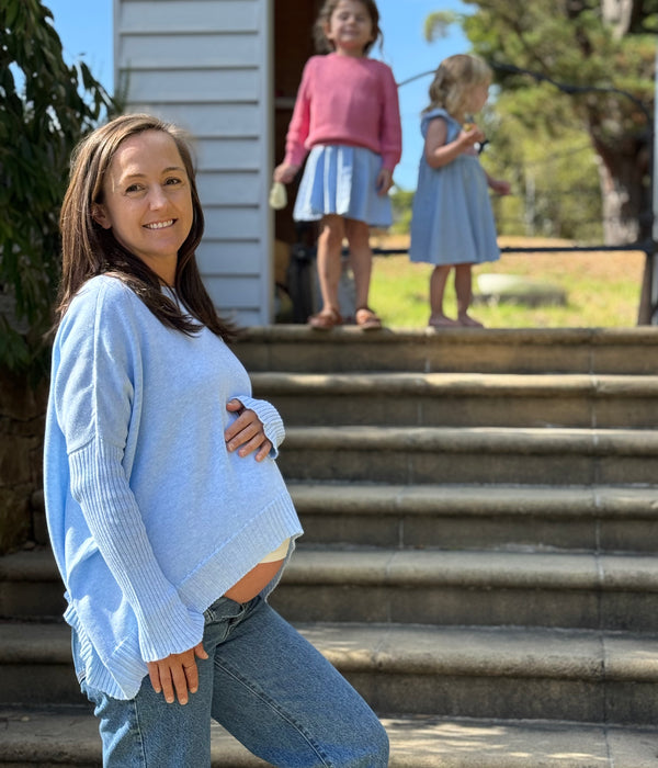 100% Organic Cotton Boxy Crop Maternity/Motherhood