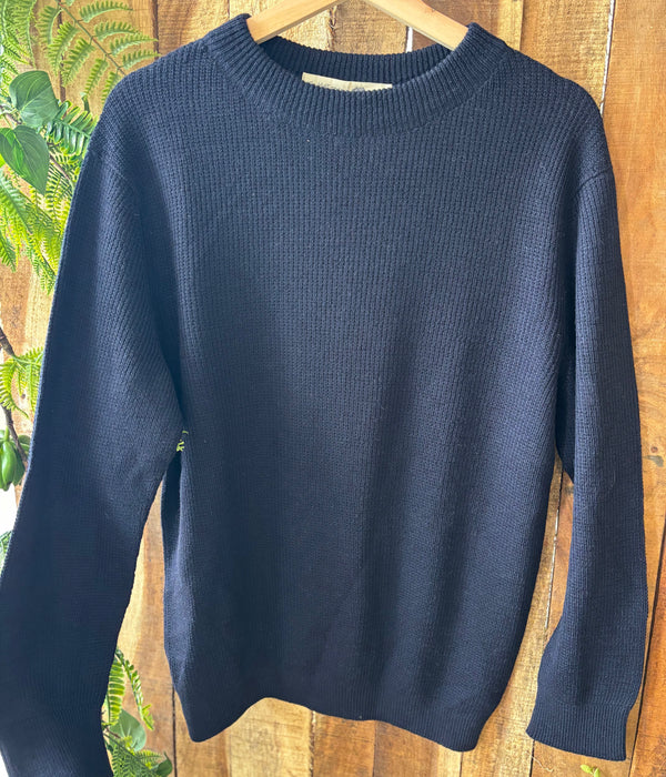 Mens Fine Knit Crew Neck Jumper - 100% Merino Wool