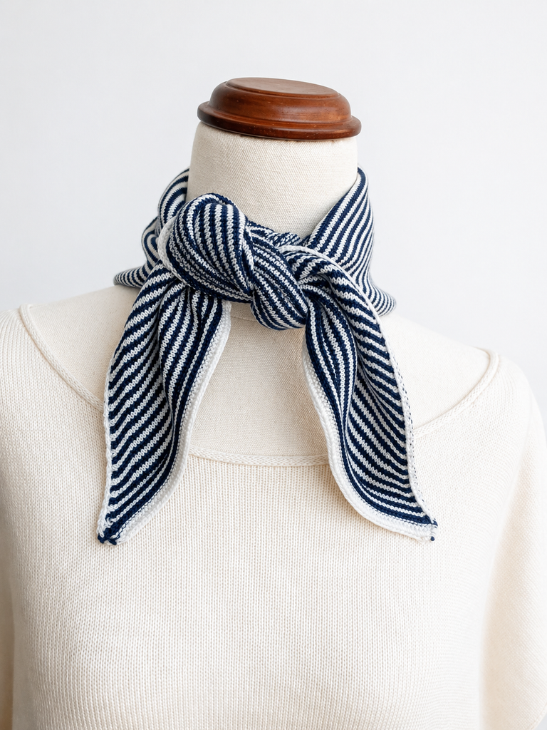 Striped Neckerchief - 100% Extra Fine Merino Wool