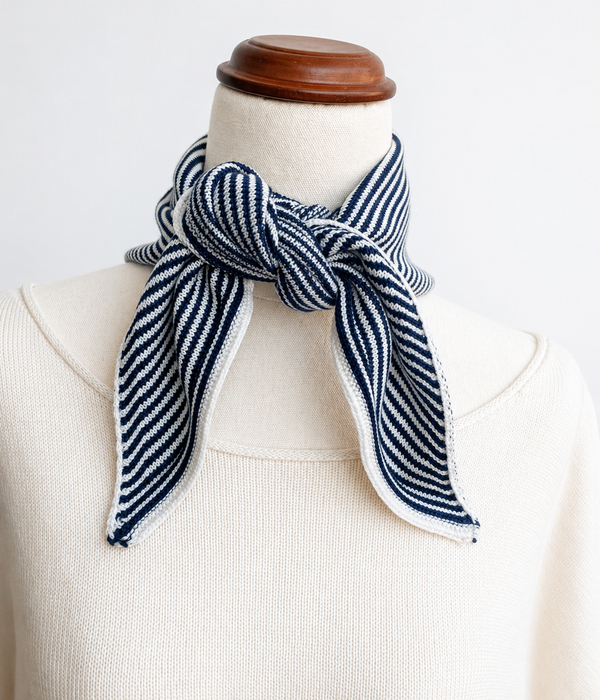 Striped Neckerchief - 100% Extra Fine Merino Wool
