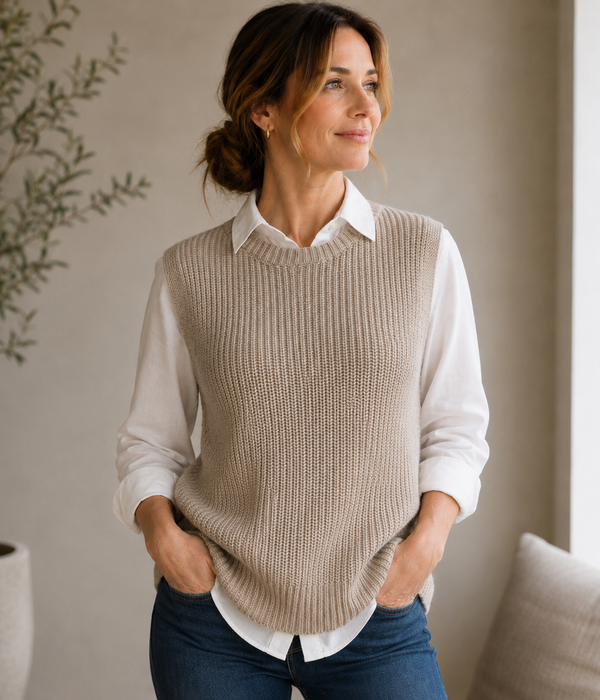 100% Pure Merino Chunky Ribbed Vest