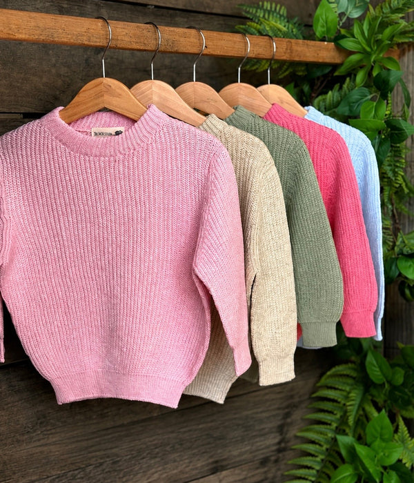 Ribbed Knitted Children's Jumper -  100% Cotton