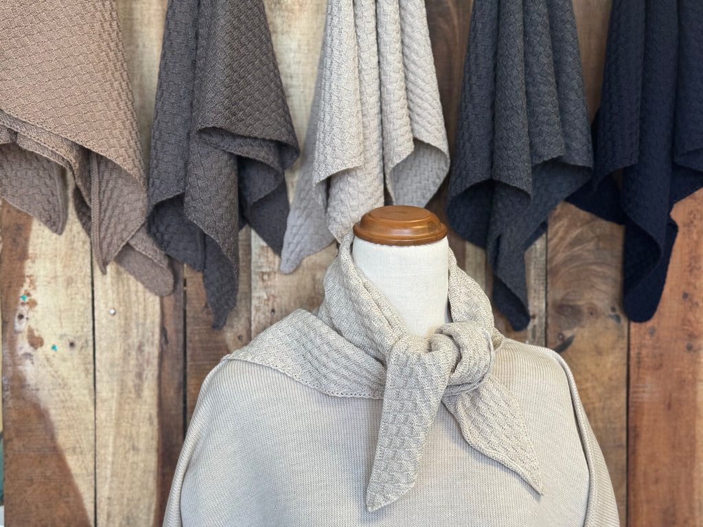 Basketweave Neckerchief - 100% Extra Fine Merino Wool