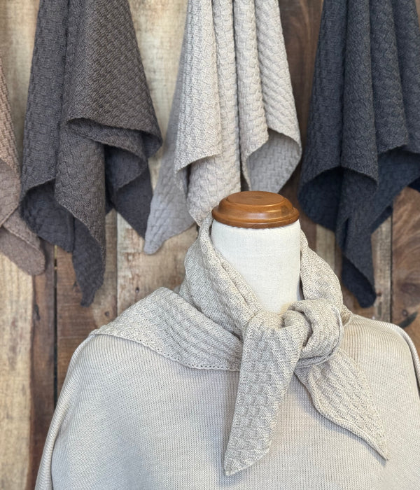 Basketweave Neckerchief - 100% Extra Fine Merino Wool
