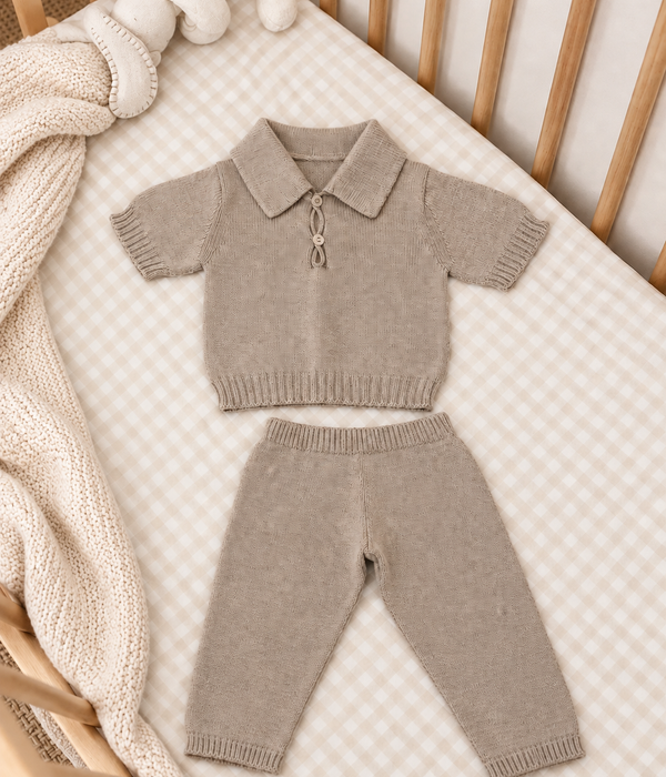 Baby Knit Polo & Pants Set - Mix & Match Colours