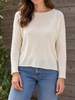 Cotton/Silk Curled Edge Jumper