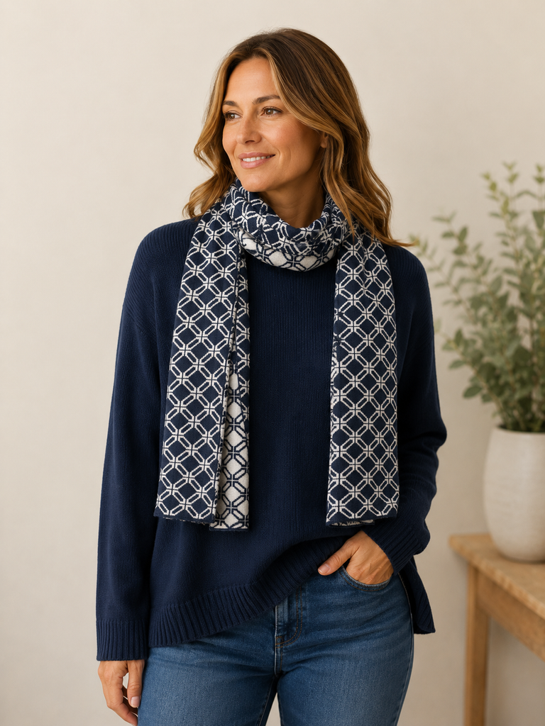 Geo Scarf - 100% Extra Fine Merino Wool