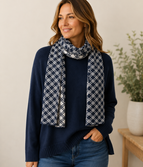 Geo Scarf - 100% Extra Fine Merino Wool