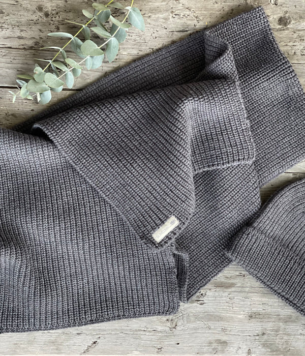 Mens COMBO - Ribbed Merino Scarf and Beanie