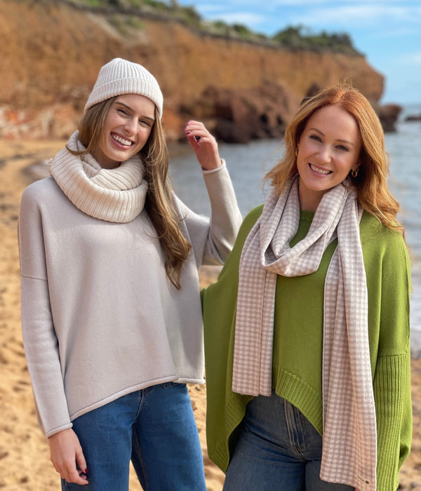 Gingham Scarf 100% Pure Merino Wool