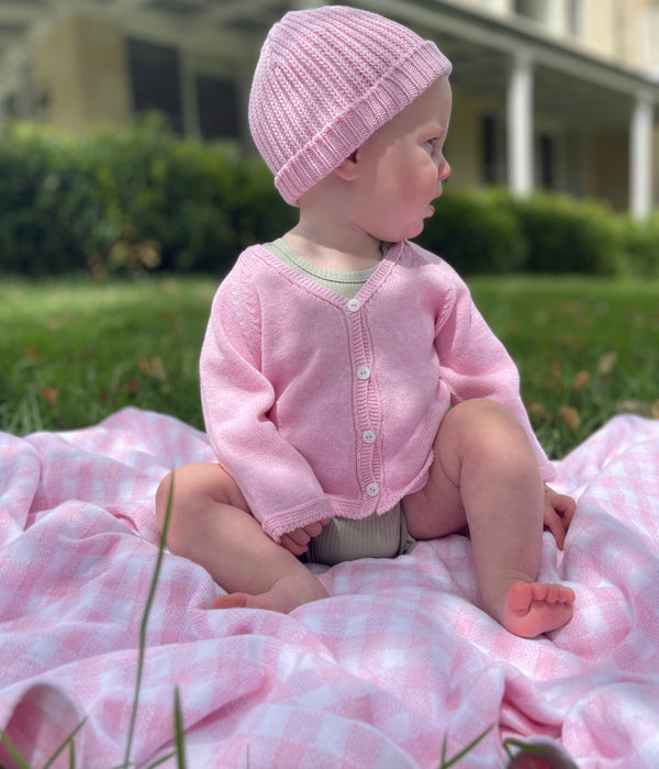 GIFT PACK - Fine Knit Cardigan + Knit Beanie - 100% Cotton