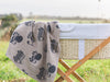 At The Knit Studio we knit our personalised baby blankets in 100% Organic Cotton. This bassinet sized blanket is Charcoal and Fawn, no personalisation has been used. There are 25 colours and 7 fonts plus over 50 graphic symbols to choose from. Sustainably, each blanket is individually knitted to order. This custom blanket is personalized with the name of your choice. Australian Made and owned, we provide free shipping worldwide. Design your own named blanket and we’ll provide a quality guarantee.